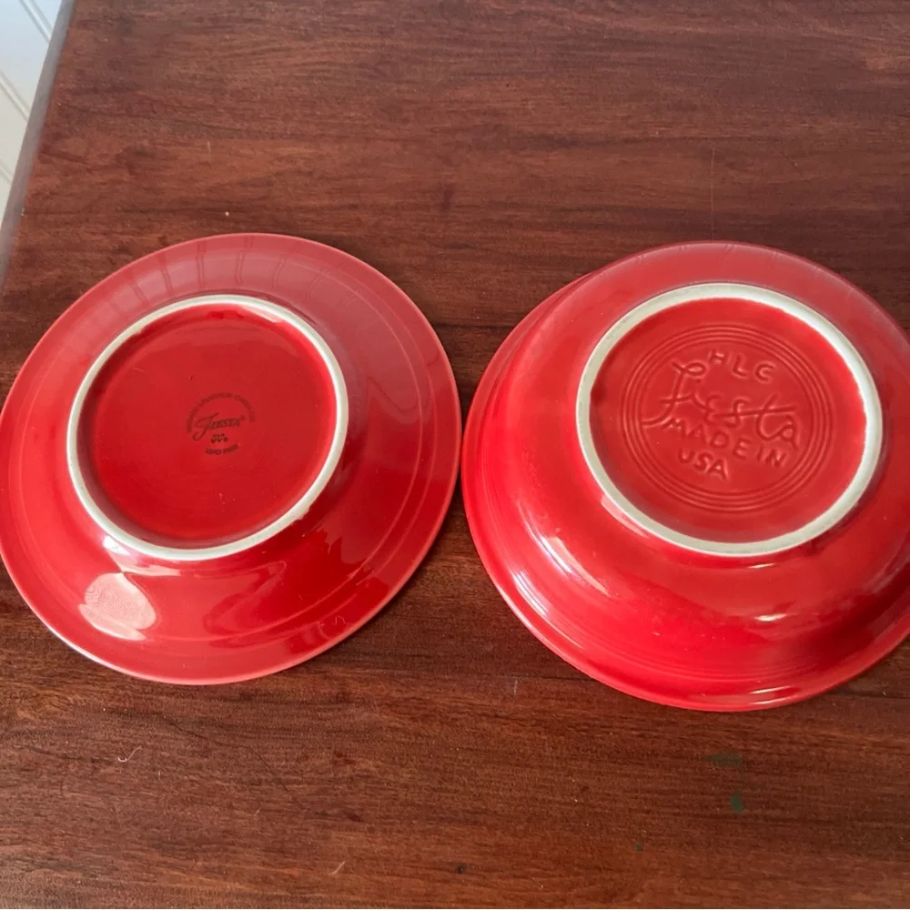 Fiesta  Ware‎ Scarlet Red Plate and soup bowl